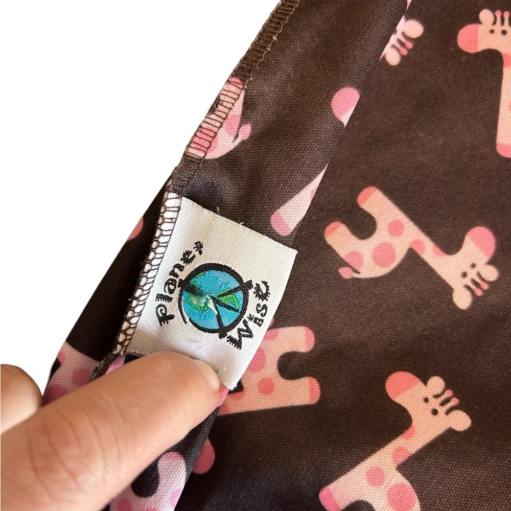 Wet/Dry Diaper Bag, Brown w/ Pink Giraffes